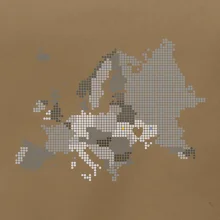 Mapa Európy - srdce v Ukrajine