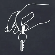 Kľúče a ruka jedným ťahom
