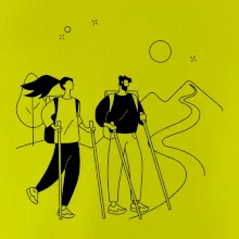 Kreslený pár na výlete