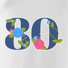 Kvetinové číslo kreslené - 80