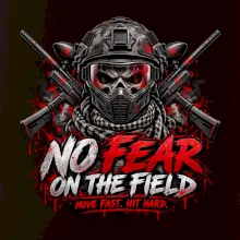 Lebka bojovníka – No Fear paintball