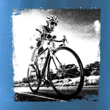 Cyklista čiernobiela cesta