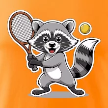 Mýval hrá tenis kreslený