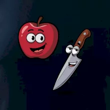 Parové tričko - Jablko a nôž