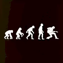 Evolúcia gitarista - kľačiaci