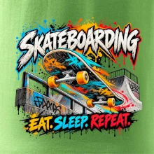Skateboard ve street stylu eat sleep repeat