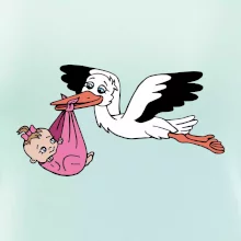 Bocian a bábätko - dievča (Hana-creative)