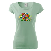 Peace symbol prerastený kvetinami