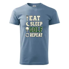 Eat sleep golf repeat typografie