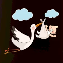 Bocian čakáme bábätko - neutrálne