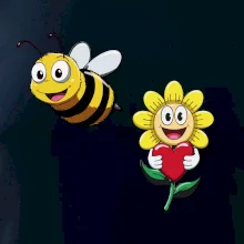 Parové tričko - Včela a kvetina