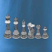 Šachové figúrky v rade - kreslené
