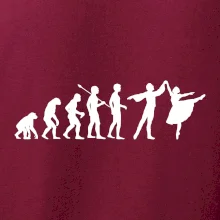 Evolúcia tanec - muž a žena so sukňou