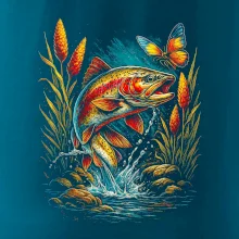 Obrázok pstruh a motýľ