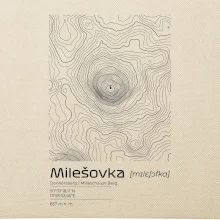 Milešovka - vrstevnice v obdĺžniku