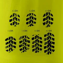 Pneumatiky - obtlačok v závislosti na tlaku Pneumatiky - obtlačok v závislosti na tlaku