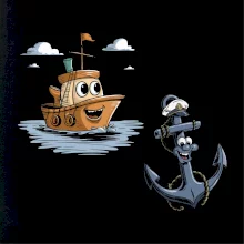 Parové tričko - Loď a kotva