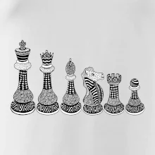 Šachové figúrky v rade - kreslené