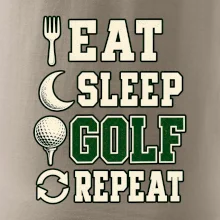 Eat sleep golf repeat typografie