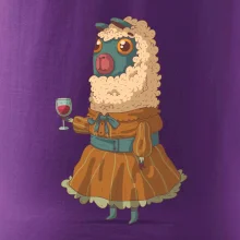 Alpaka s vínom žena