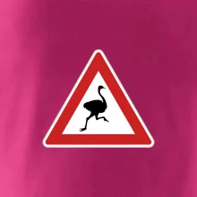 Dopravná značka - Pozor pštros Dopravná značka - Pozor pštros