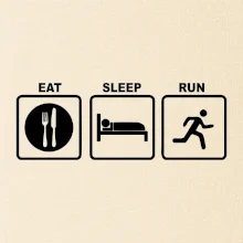 Eat sleep run štvorce