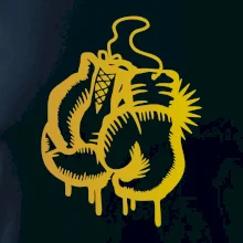 Box rukavice - zlatá potlač