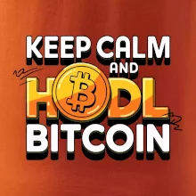 3D nápis Keep Calm and HODL Bitcoin