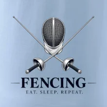 Šermířská maska se zkříženými kordy eat sleep repeat