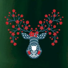 Folklór - jeleň s červenými plodmi