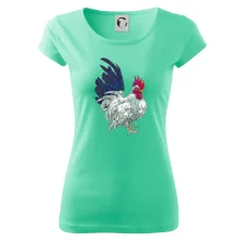 Kohút kreslený biely