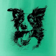 Čiernobiela karikatúra Border kólia