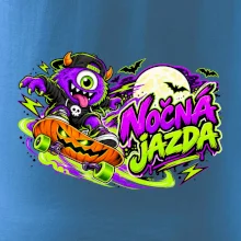 Nočná jazda - fialová príšerka na skateboarde