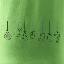 Rodinné vianočné tričká - Vianočné ozdoby na povrázku