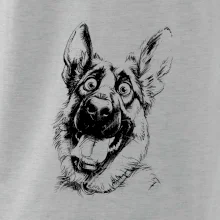 Čiernobiela karikatúra Nemecký ovčiak