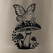 Goblincore čierna huba so žabou