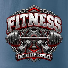 Fitness činka a závažia eat sleep repeat