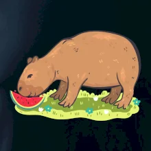 Kapybara a melón Kapybara a melón