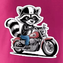 Mýval na motorke kreslený