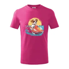 Jack russell teriér na vodnom skútri