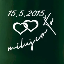 Mikina milujem ťa s dátumom na rukáve