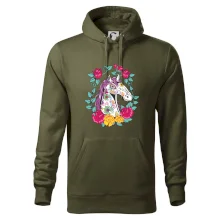 Kôň farebný s kvetinami