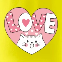 Mačka love - ružové srdce