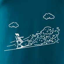 Kreslený lyžiar na horách Kreslený lyžiar na horách