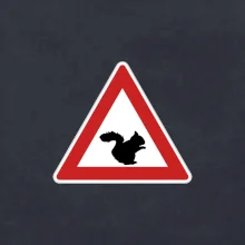 Dopravná značka - Pozor veverička Dopravná značka - Pozor veverička
