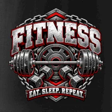 Fitness činka a závažia eat sleep repeat