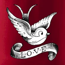 Love holubica - kreslená