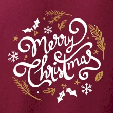 Merry christmas - nápis guľatý