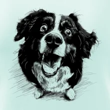 Čiernobiela karikatúra Bernský salašnícky pes