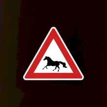 Dopravná značka - Pozor kôň bežiaci